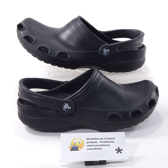 Crocs Classic Slip On Comfort Mule Clog Womens Size 8 Mens Size 6 Black Rubber - Picture 5 of 9